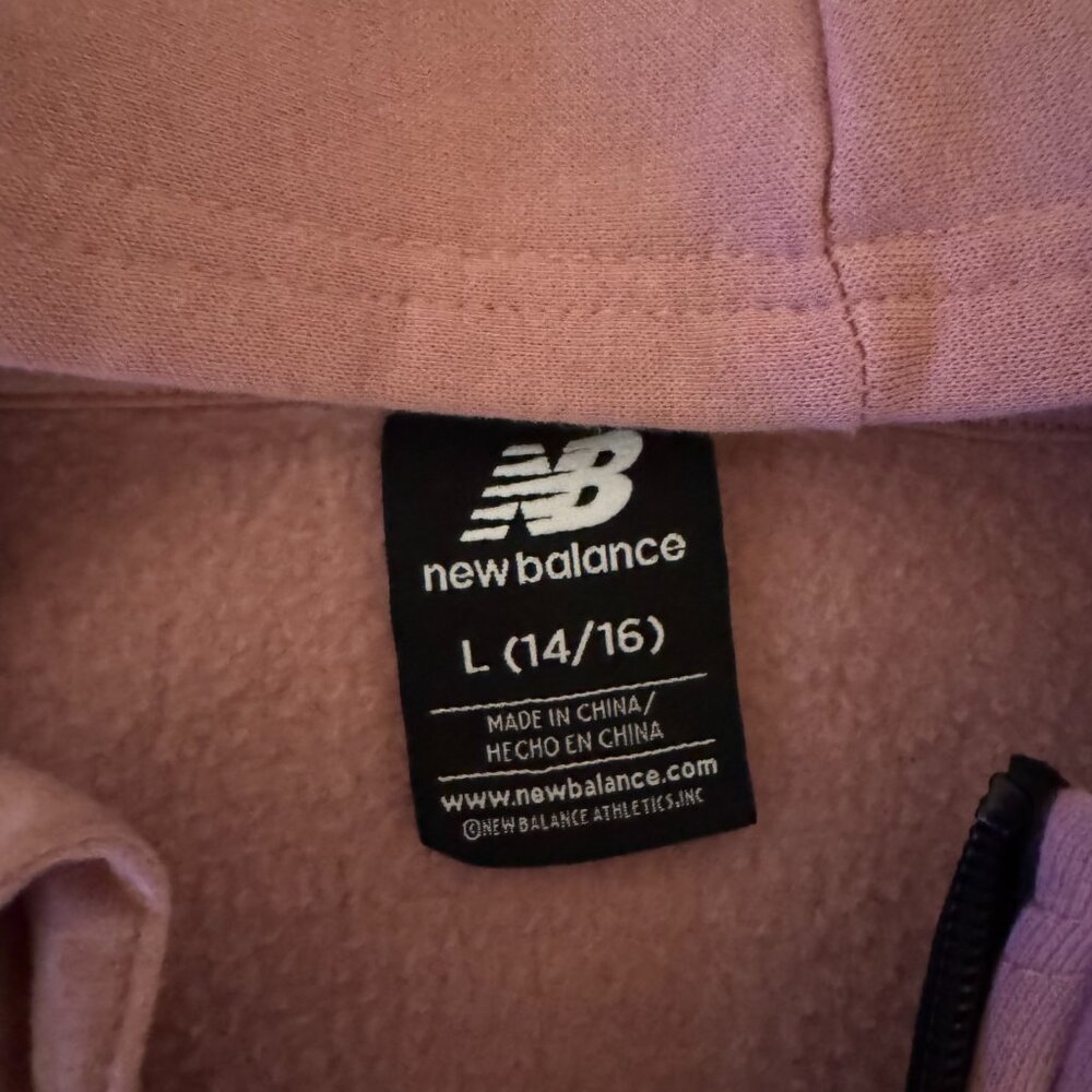 New Balance Mauve Pink Half-Zip Hoodie | Cozy Athletic Pullover Sweatshirt XL - Picture 3 of 7